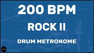 Rock II  Drum Metronome Loop  200 BPM [upl. by Marvella]