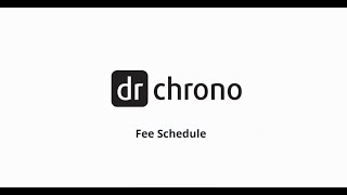 Training DrChrono Billing  Fee Schedule [upl. by Ynohtnaleahcim478]