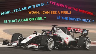 Drivers’ Radio Reaction to Grosjeans Crash  F1 2020 Bahrain Grand Prix [upl. by Starla]