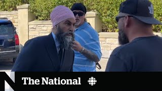 Jagmeet Singh confronts protester outside Parliament Hill [upl. by Calysta]