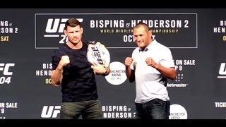 Michael Bisping vs Dan Henderson Face Off at UFC 204 Presser [upl. by Arianne]