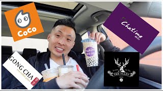 Ultimate Bubble Tea BOBA Taste Test  Calgary Edition  Cha Time  CoCo  Gong Cha  The Alley [upl. by Sergent862]