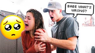 SCREAMING IN PAIN AND THEN “PASSING OUT” PRANK ON MY HUSBAND CUTE REACTION [upl. by Rfinnej]