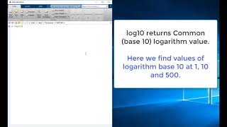 How MATLAB log10 gives base 10 logarithm [upl. by Emlyn]