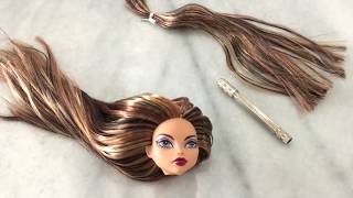 Rerooting Cleo  My First Doll Hair Reroot Experience  Monster High [upl. by Saleem]