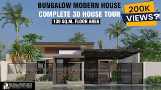 HOUSE DESIGN  MODERN HOUSE  Modern Bungalow House Full 3D House Walkthrough animation [upl. by Yuma]