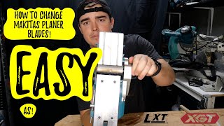 HOW TO CHANGE MAKITAS PLANER BLADES EASY AS [upl. by Namyw]