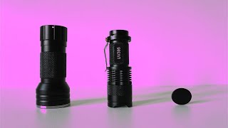 Difference between 365nm and 395nm Uv Flashlights [upl. by Shira270]