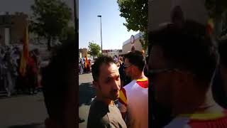 Manifestación ante el Pabellón del Siglo XXI contra la Asamblea de Podemos [upl. by Lazor]