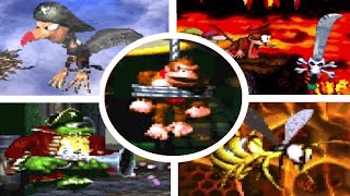 Donkey Kong Country 2  All Bosses [upl. by Enialem]