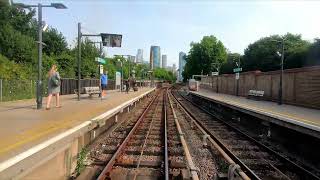 4K London 🇬🇧 DLR Tour 🚇 LEWISHAM to BANK Station via Greenwich South Quay Canary Wharf Shadwell [upl. by Nairam]