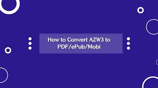 How to Convert Kindle AZW3 to PDFePubMobi [upl. by Bonni]