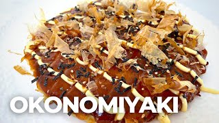 Okonomiyaki Osaka Style  Japanese Savory Pancake 😋 [upl. by Ahsemit]