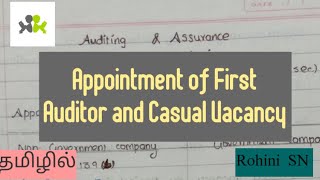 First Auditor Appointment and Casual Vacancy of Company Audit in Tamil [upl. by Akire]