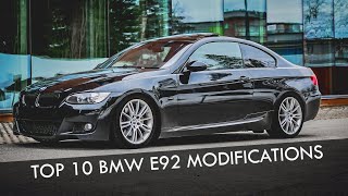 TOP 10 MODIFICATIONS  BMW E92  4K 60FPS [upl. by Amadeus440]