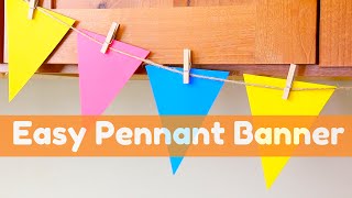 Easy Pennant Banner How to Cut 8 Pennants from one 12x12 paper [upl. by Kirima]