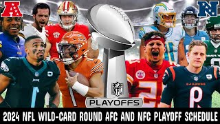 2024 NFL Playoff Schedule who plays in the AFC and NFC Wildcard Games [upl. by Lihka]