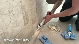 How To Install 100 Silicone In A Tile Shower  No Tape  Use Denatured Alcohol [upl. by Iny106]