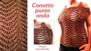 TUTORIAL 1  Canotta estiva punto onda  uncinetto [upl. by Ahseirej]