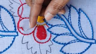 Hand embroidery nakshi kantha design hand stitch tutorial [upl. by Bradney784]