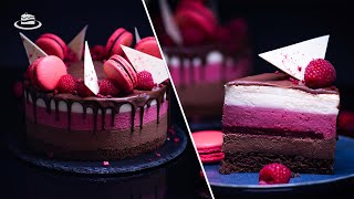 Tort Trio cu Zmeura si Ciocolata  Neapolitan Mousse Cake EN SUB [upl. by Midian]