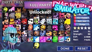 ALL CHARACTERS UNLOCKED  FNAF World Simulator [upl. by Tadich]