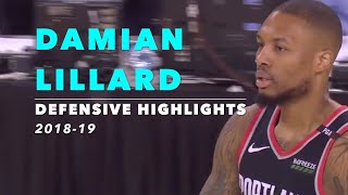 Damian Lillard Defensive Highlights  201819 [upl. by Tecil]