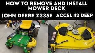 John Deere Mower Deck Installation and Removal [upl. by Almallah]