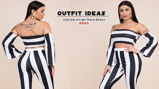 Curvy amp Confident Stylish Stripe Flare Outfit Ideas [upl. by Khosrow]