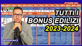 RIEPILOGO BONUS EDILIZI 2023  2024  Superbonus e Cessione del Credito nel Poster ENEA aggiornato [upl. by Bosson]