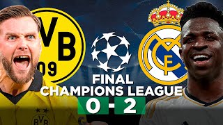 BORUSSIA DORTMUND 0 x 2 REAL MADRID  REAL MADRID CAMPEÃO FINAL Champions League 2024  Narração [upl. by Remde39]