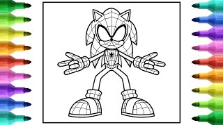 Coloring SONIC SPIDERMAN  Sonic the Hedgehog [upl. by Derina]