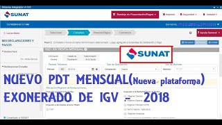 Declaración mensual régimen especial exonerado de IGV  Sunat 2019 [upl. by Hannavahs]