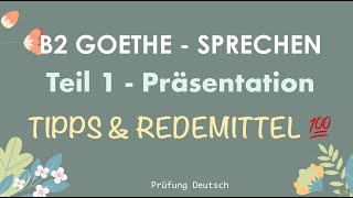 💯 B2 PRÄSENTATION Redemittel  Tipps  Strategie 100 PUNKTE SPRECHEN einfach erreichen [upl. by Sapphira]