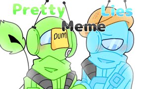 Pretty Lies Animation meme Among Us Lime  Cyan [upl. by Llerat273]