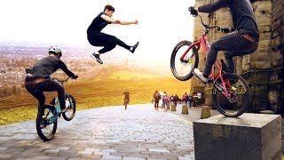 Bike vs Parkour Race through Edinburgh Scotland 8K [upl. by Zingale]