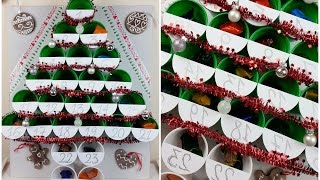 TUTORIAL CALENDARIO dellAVVENTOALBERO di NATALE con BICCHIERI DIY [upl. by Ricki399]