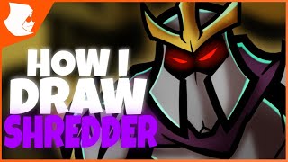 How I Draw THE SHREDDER From Teenage Mutant Ninja Turtles  Speedpaint [upl. by Aneekahs650]