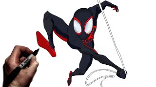 How to Draw Miles Morales  Step By Step  Spider Man Across the Spiderverse [upl. by Gnehc]