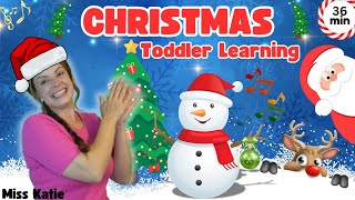 Christmas With Miss Katie Toddler Learning First Words Signs Colours Numbers amp Nursery Rhymes [upl. by Jock]