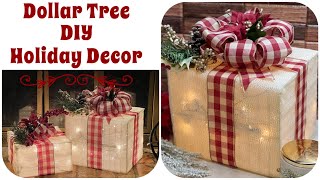 Dollar Tree Light up Gift Christmas Decor [upl. by Swaine298]