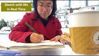 REAL TIME Lunch and Urban Sketching Tutorials 🎨 Pen and Watercolors in Sketchbook [upl. by Hillinck]