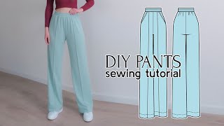 DIY Comfy StraightLeg Pants wElastic Waistband  PDF Sewing Pattern [upl. by Rovaert]