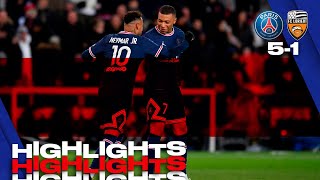 HIGHLIGHTS  PSG 51 LORIENT  Mbappé Neymar Jr amp Messi ⚽️ [upl. by Irret285]