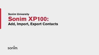 XP100  AddImportExport Contacts [upl. by Calie596]