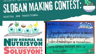 Slogan entry for Nutrition Month 2022 “New Normal na Nutrition Samasamang Gawan ng Solusyon” [upl. by Ahsenad]