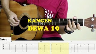 Simpel amp Mudah  Fingerstyle Guitar Cover  TAB Tutorial  Kangen Dewa 19 [upl. by Brion]