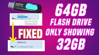 How to fixed 64GB Flash Drive only Showing 32GB problem [upl. by Wolfgang]