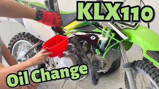 Kawasaki KLX110 Oil Change [upl. by Rocca]