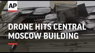 Russia Ukraine drone hits central Moscow building [upl. by Odrude944]